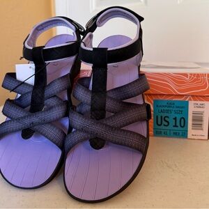 JSport by Jambu Black and Purple Sandals